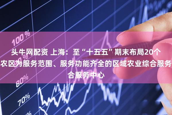 头牛网配资 上海：至“十五五”期末布局20个以涉农区为服务范围、服务功能齐全的区域农业综合服务中心